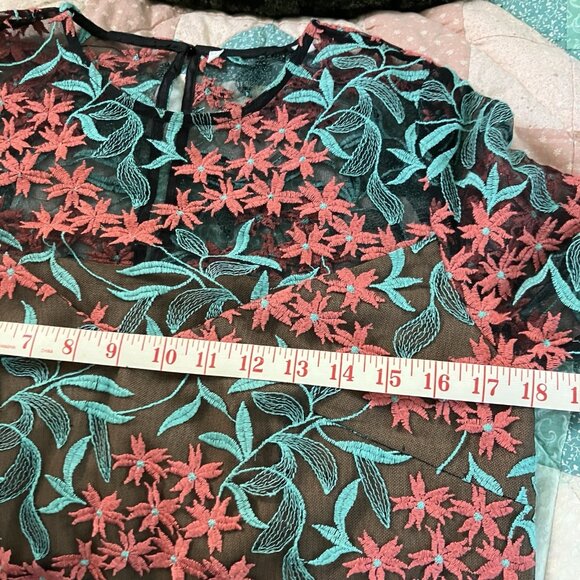 Elliatt Dress Womens Floral Lace Pink Blue Trumpet Bell Sleeve Mod Retro Wedding - Picture 8 of 12